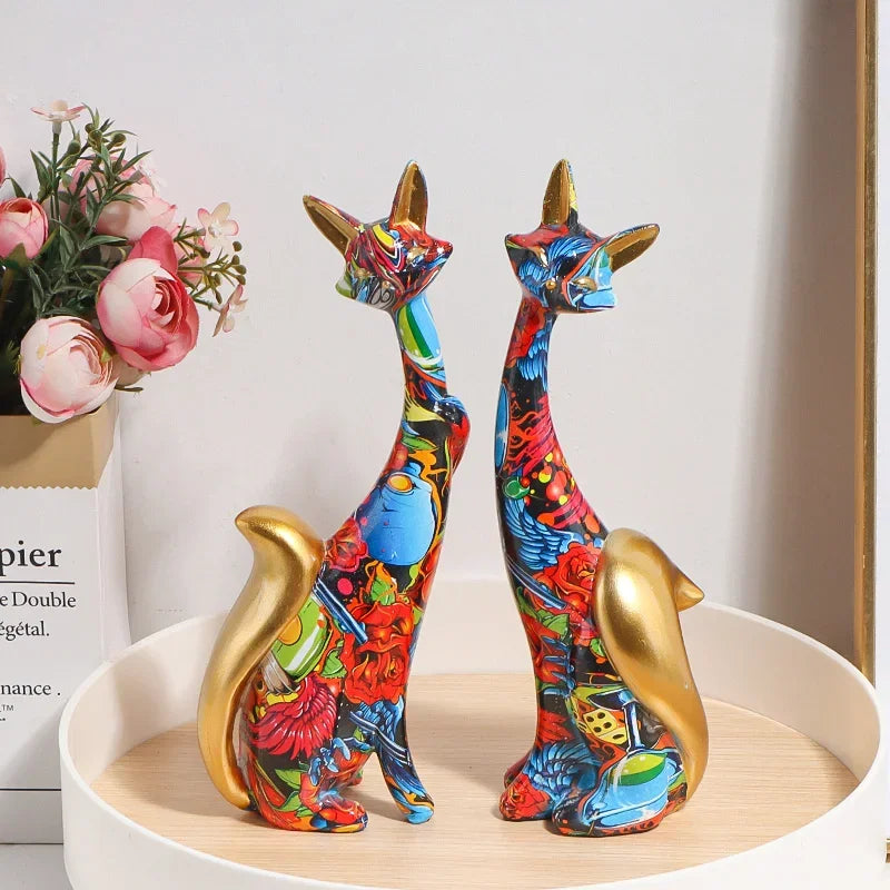 Nordic Art Oil Painting Graffiti Ornaments Figurine