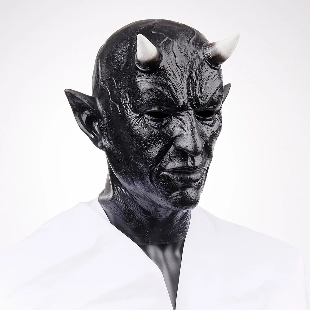 Black Demon Horn Mask