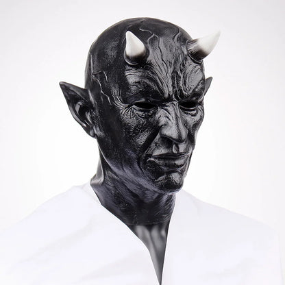 Black Demon Horn Mask