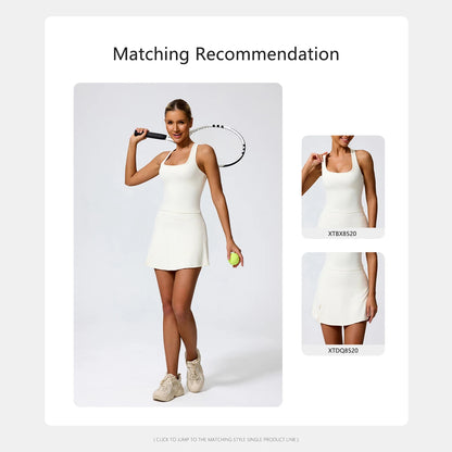 2Pcs Sports Skirt Woman Set High Waist Yoga Set