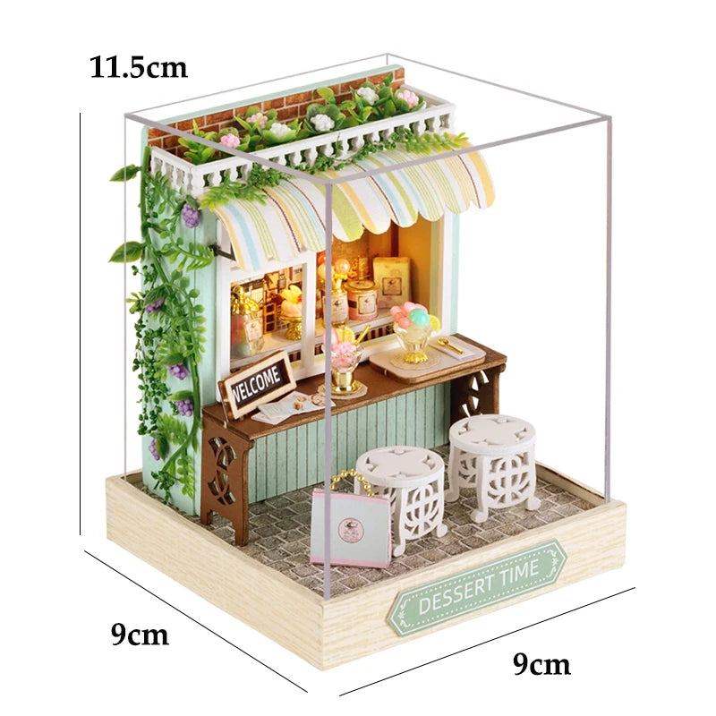 LED DIY Miniature 3D Wooden House Dollhouse Kit