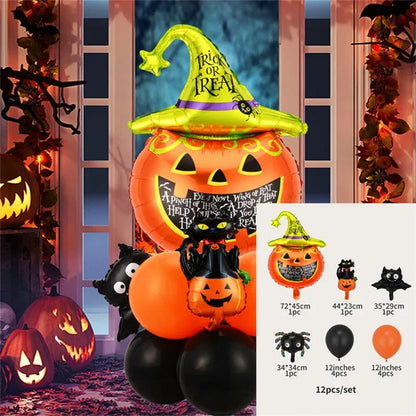 Happy Halloween Balloon Set Pumpkin Decor