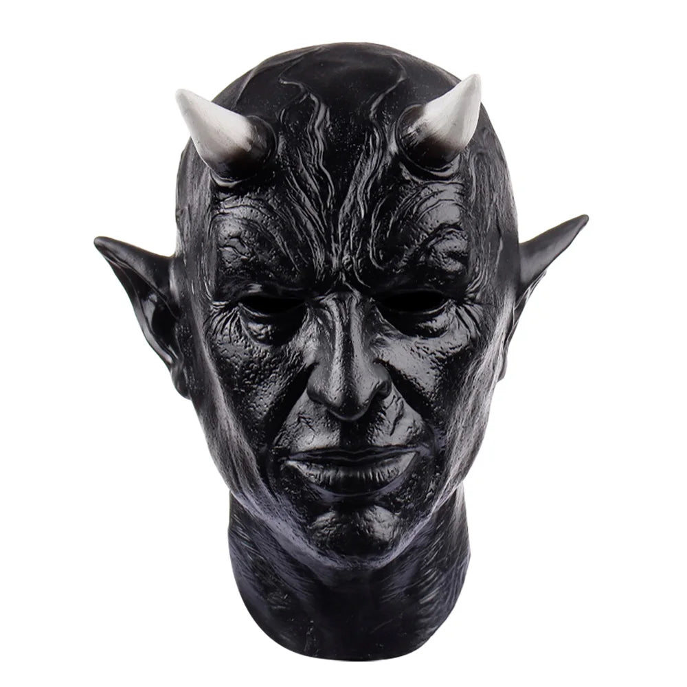 Black Demon Horn Mask