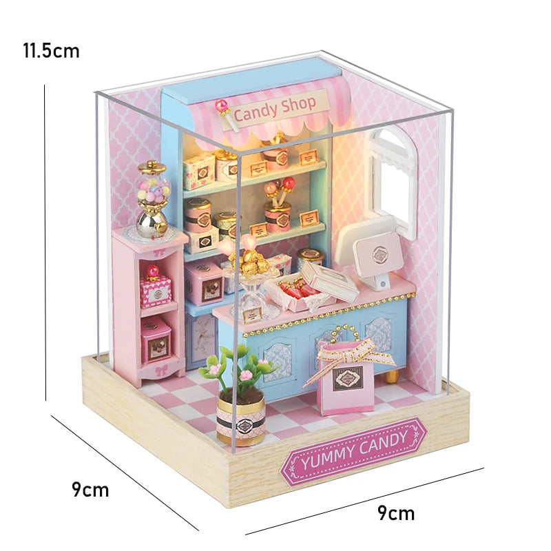 LED DIY Miniature 3D Wooden House Dollhouse Kit