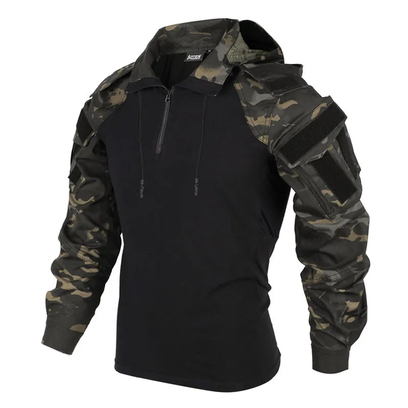 Camouflage Multicam Military Combat T-Shirt Men Tactical Shirt Airsoft