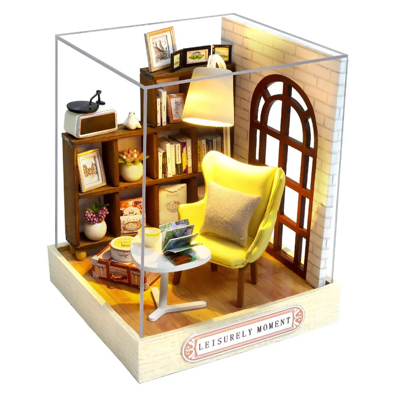 LED DIY Miniature 3D Wooden House Dollhouse Kit