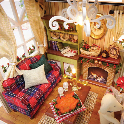 LED DIY Miniature 3D Wooden House Dollhouse Kit