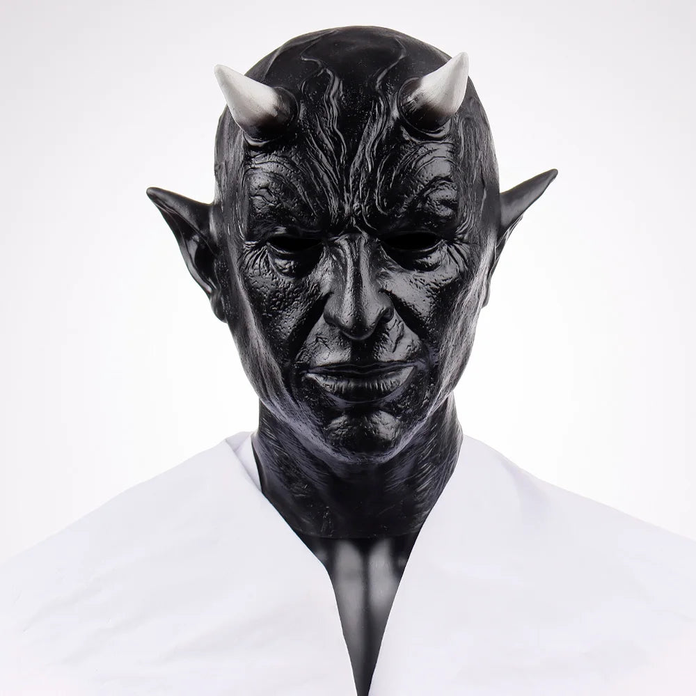 Black Demon Horn Mask