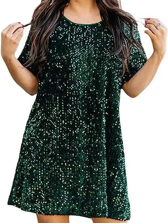 Arina™ - Sequin Baby Doll Dress