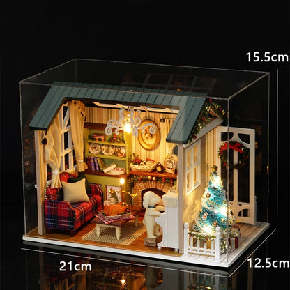 LED DIY Miniature 3D Wooden House Dollhouse Kit