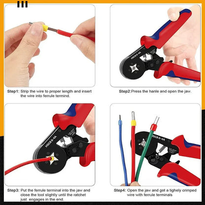 CrimpTech™ Ratchet Tubular Terminal Wire Crimpers Set