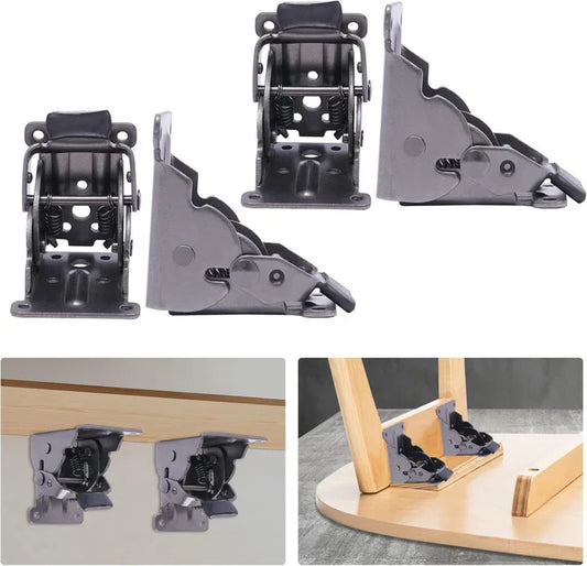 Hinged™ - Self-locking folding steel furniture hinges at 90 degrees (x2)