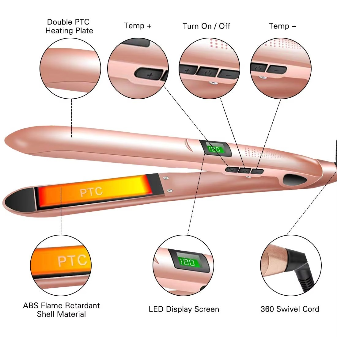 Pro Titanium 2-in-1 Flat & Curling Iron