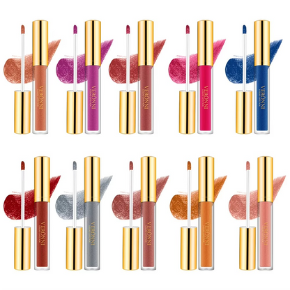 10 Pcs Glitter Lipstick Diamond Gloss Set