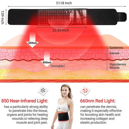 Red Light Therapy Belt | Dual Spectrum Massage & Timer