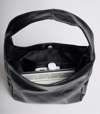 Midnight Shoulder Bag| Minimalist Vegan Leather Tote