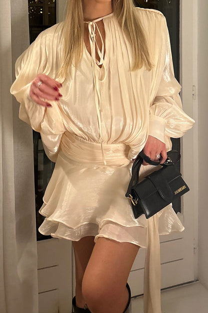 Aurora Satin Glow Dress with Shorts