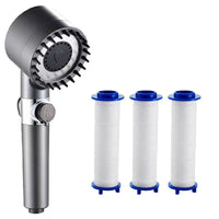 Gray Shower Head w/ 3  Filters