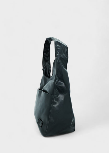 Midnight Shoulder Bag| Minimalist Vegan Leather Tote