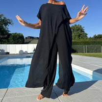 Ivory Grace Co-ord| Off-Shoulder Minimalist Two-Piece