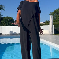 Ivory Grace Co-ord| Off-Shoulder Minimalist Two-Piece